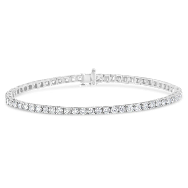 IGI Certified Diamond 14K White Gold Classic 7” Tennis Bracelet - Choice of Carat Weights