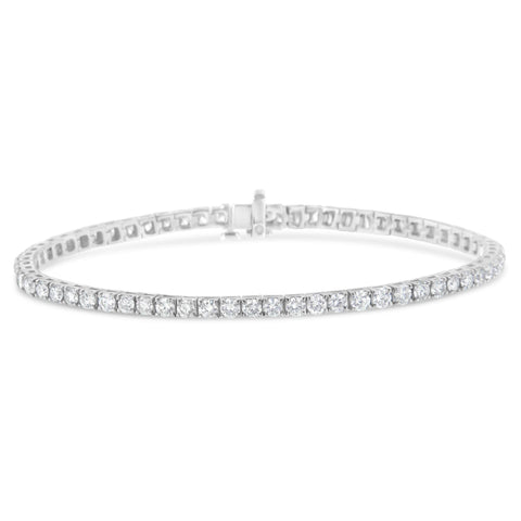 IGI Certified Diamond 14K White Gold Classic 7” Tennis Bracelet - Choice of Carat Weights