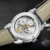 HENGARY Luxury Sapphire Tourbillon Watch Automatic Movement  Diamond set Watch Blue Calfskin Strap 50ATM 43mm Dial Zircon