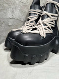 Men's High Top Shoes Woman Platform Sneakers Leather Lace Up Gothic Heels Luxury Vintage Trendy Designer Black Boots
