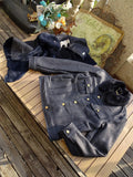 Dark Blue Winter Shearling Jacket Men Denim Style Plus Size 4XL Genuine Natural Thick Sheepskin Warm Single Breasted Short Coat