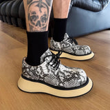 European/American Big Head Derby Shoes for Men's Thick Bottom Height Increasing Shoes Genuine Leather Wide Version Casual Shoes