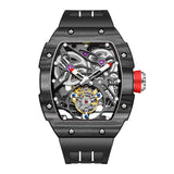 Haofa 1901 Skeleton Automatic Tourbillon Movement Watch For Men Luxury Carbon Fiber Mechanical Tourbillon Sapphire Watch Mens