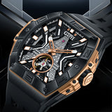 BONEST GATTI Luxury Mechanical Wristwatch Sapphire Glass Waterproof Automatic Winding Rose Gold Dial Automatic Mechanical Watch