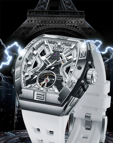 BONEST GATTI Luxury Mechanical Wristwatch Sapphire Glass Waterproof Automatic Winding Rose Gold Dial Automatic Mechanical Watch