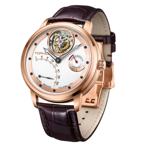 TOPHILL Fashion Waterproof Tourbillon Watches For Men Automatic Movement Self-wind Men's Mechanical Wristwatch Sapphire Glass