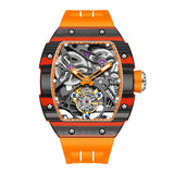 Haofa 1901 Skeleton Automatic Tourbillon Movement Watch For Men Luxury Carbon Fiber Mechanical Tourbillon Sapphire Watch Mens