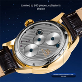 Shanghai Tourbillon Watch Men's Mechanical Watch Manual Winding Mechanical Watch Genuine Leather Strap Calendar Sapphire Watch