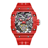 Haofa 1901 Skeleton Automatic Tourbillon Movement Watch For Men Luxury Carbon Fiber Mechanical Tourbillon Sapphire Watch Mens