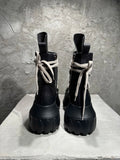 Men's High Top Shoes Woman Platform Sneakers Leather Lace Up Gothic Heels Luxury Vintage Trendy Designer Black Boots