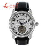 Luxury Full Moissanite Transparent Movement Mechanical Watch for Men Hip Hop Iced out Jewelry Wristwatch