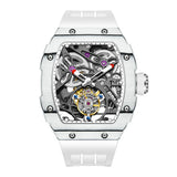 Haofa 1901 Skeleton Automatic Tourbillon Movement Watch For Men Luxury Carbon Fiber Mechanical Tourbillon Sapphire Watch Mens