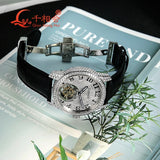 Luxury Full Moissanite Transparent Movement Mechanical Watch for Men Hip Hop Iced out Jewelry Wristwatch