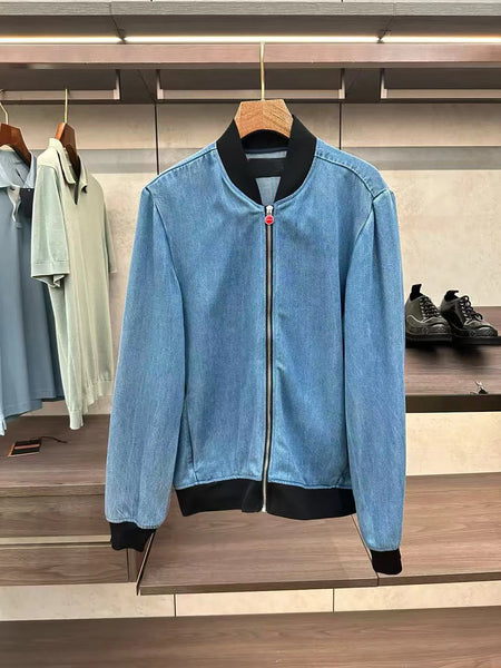 Italian Kiton Men's Early Autumn New Fashion Casual Simple Versatile Denim Baseball Jacket