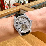 Luxury Full Moissanite Transparent Movement Mechanical Watch for Men Hip Hop Iced out Jewelry Wristwatch